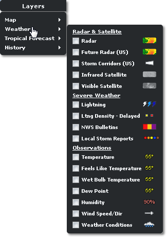 Layers Menu